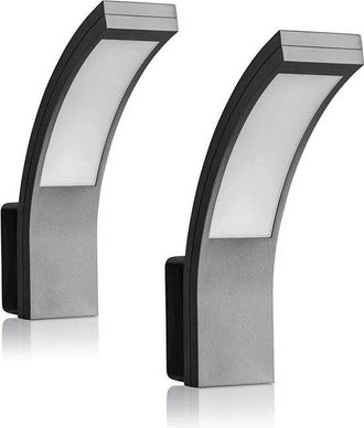 No Brand Apliques De Pared Para Jard&iacute;n - Iluminaci&oacute;n Led De Pared Para Exteriores - Juego De 2 - Iluminaci&oacute;n Exterior Color Antracita 12w 1100lm 5800k - L&aacute;mpar