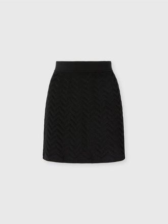 Missoni Stretch Mini Skirt In Cotton And Viscose Chevron in Black at Nordstrom, Size 40 It