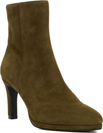 Dune London Womens Ladies Olivvya - Platform High Heel Ankle Boots - Green Suede - Size UK 6