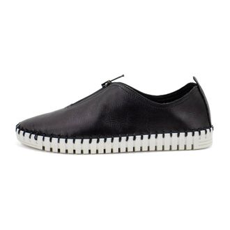 Eric Michael Womens Marlo Slip On Loafer Shoes In Black Lea