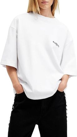 AllSaints Guardian Amelie T-Shirts Womens Clothing White : XS, Cotton