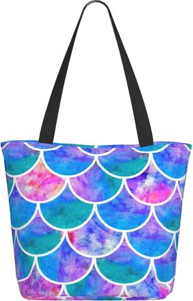 AOOEDM Colorful Mermaid-Scales Ladies Shopping Bag 13x11x7in.The Perfect ValentineS Day Gift.It Is The Best ValentineS Day Gift For Mom, Daughter, Wife,Etc