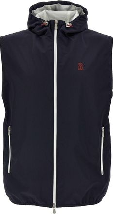 Brunello Cucinelli Brunello Cucinelli Mens Water-resistant Vest - Dark Blue Nylon - Size X-Large