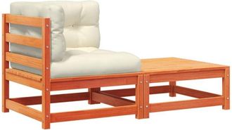 vidaXL Sof&aacute; De Jard&iacute;n De Equina Con Cojines Y Reposapi&eacute;s Vidaxl