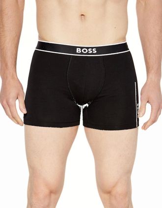 HUGO BOSS Mens 24 Side Logo Boxer Brief, Black - Size: 33/32/32
