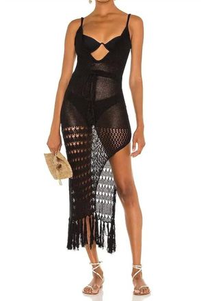 Flook Layanah Crochet Dress In Black