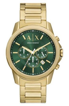A|X Armani Exchange Chronograph Bracelet Watch, 44mm in Gold at Nordstrom Rack