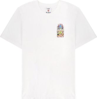 Casablanca White Graphic Crew Neck T-Shirt