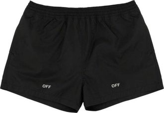 Off-white Classic Black Swimsuit With Logo Detailing