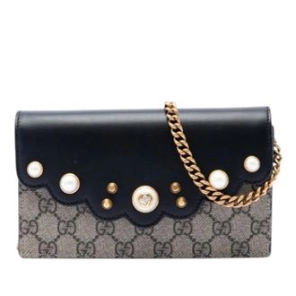 Gucci Pre-owned Peony Pearly Wallet on Chain - Dames - Pre-owned - Veelkleurig - Maat: ONE Size Leer