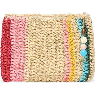 Dolce Vita Astra Raffia Clutch in Multi Pink at Nordstrom