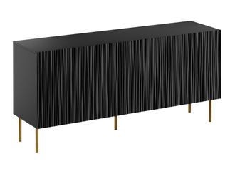 Mirjan24 Aparador Lorelbo 100, Negro + Dorado, 75x152cm, N&uacute;mero De Puertas: 043cm, Mdf, Aglomerado Laminado