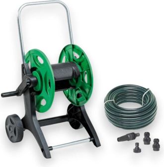 No Brand No Brand - Carro Completo Para Manguera De Jard&iacute;n Con 20 M De Manguera Y Accesorios Rapid Plus
