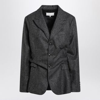 Maison Margiela Dark Gray Single Breasted Wool Blazer