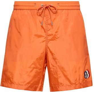Moncler Moncler Logo Swim Shorts, Men, Orange, Size: Xxl