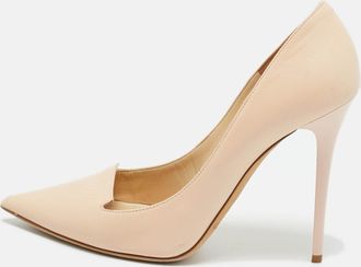 Jimmy Choo London Beige Leather Avril Pointed Toe Pumps