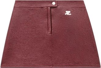 Courr&egrave;ges Reedition Vinyl Mini Rok - Dames - Leren & Su&egrave;de rokken - Rood - S - Katoen - Rokken