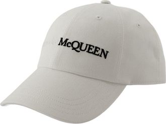 Alexander McQueen Mens 7820634105q9060 Baseball Cap White Cotton