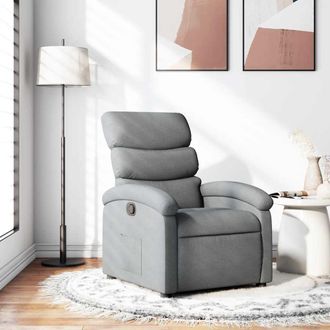 vidaXL Sill&oacute;n Reclinable De Tela Gris Claro Vidaxl