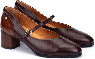 Pikolinos Womens Calafat Block Heel Mary Jane In Caoba