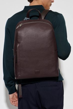 Paul Smith Leather Backpack, Mens, Burgundy
