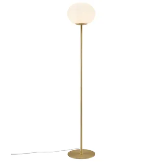 Nordlux Modern Indoor Floor Lamp Brass Glass E27 Hand Blown - Mains Powered, IP20 in Gold