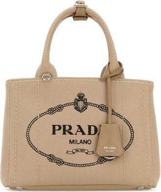 Prada Beige Canvas Small Prada Jardiniere Re Handbag