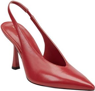 Marc Fisher Esther Slingback Pointed Toe Pump in Medium Red at Nordstrom, Size 5.5