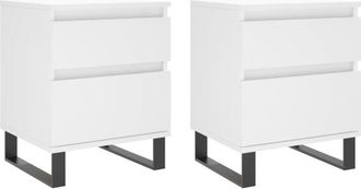 vidaXL Vidaxl - Bedside Cabinets 2 pcs White 40x35x50 cm Engineered Wood