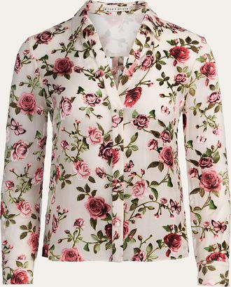 Alice & Olivia Eloise Button-Front Blouse