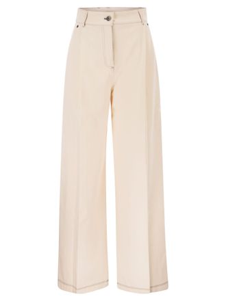 Max Mara Mxpetereo broek met 5 zakken in jersey met denimeffect