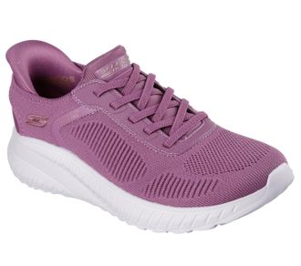 Skechers Womens Bobs Squad Chaos Current Muse Slip-On Sneakers, Dark Rose Textile, 8 UK