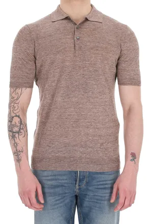 Barba Melange Pure Linen Polo