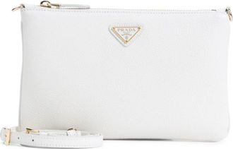 Prada White Leather Crossbody Bag