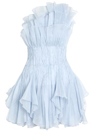 Aje Aje Nisha Ruffled Chiffon Mini Dress - Light Blue - 10 (UK10 / S)