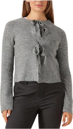 Object Grijze Gebreide Vest voor Vrouwen - Dames - Vesten - Grijs - XS - Polyester - Truien & Vesten