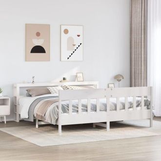 vidaXL Vidaxl - Estructura De Cama Sin Colch&oacute;n Madera Maciza Blanca 200x200 Cm