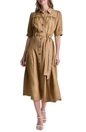 DKNY M&eacute;lange Belted Shirtdress in Truffle at Nordstrom Rack, Size 10