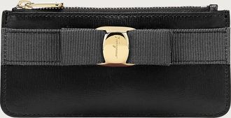 Ferragamo Donna Porta carte di credito fiocco Vara Nero