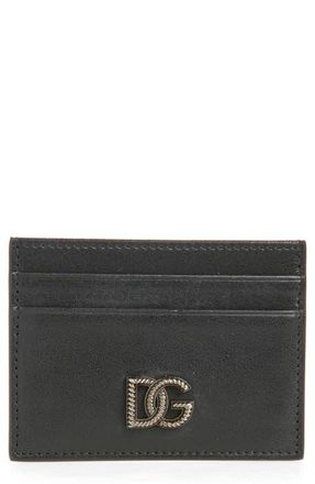 Dolce & Gabbana DG Logo Leather Card Case in Black at Nordstrom