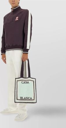 Casablanca high collar sweater stripe sleeves