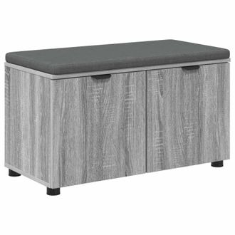 vidaXL Banco De Entrada Con Coj&iacute;n Gris Sonoma 80 X 38 X 46 Cm Vidaxl