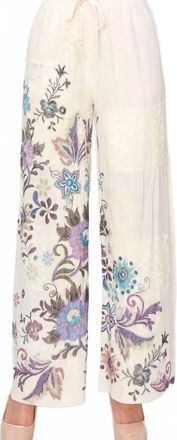 Origami Jewellery Womens Lace Patchwork Pants In Embo Fly