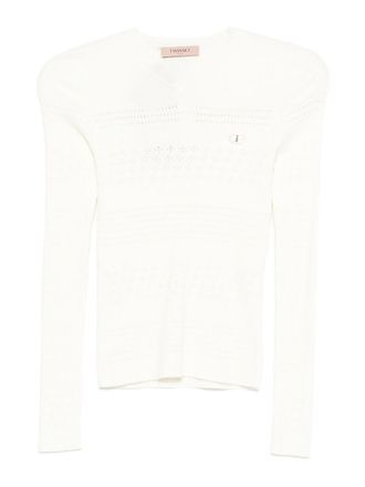 Twinset Top with Pointelle processing