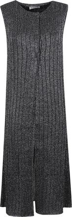 Charlott Gilet Lana Lurex - Dames - Kleedjes - Grijs - M - Wol - Kleedjes