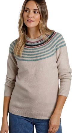 Weird Fish Sinatra Patterned Knit Sweater in Ecru at Nordstrom, Size 12