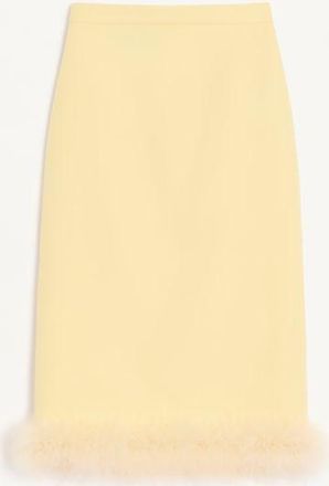 Valentino Crepe Couture Skirt with Feathers Woman YELLOW 36