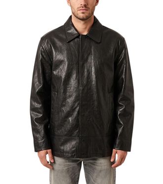 Diesel Black Solid Leather Jacket