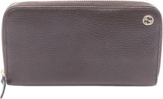 Gucci Pre-owned Interlocking G Leather Long Wallet - Dames - Vintage Accessoires - Bruin - ONE Size - Leer - Vintage