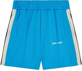 Palm Angels logo-print track shorts - Blue